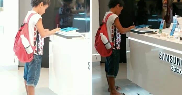 Samsung oferece tablet a menino apanhado a estudar em loja de shopping