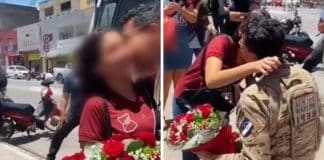 Policial pede menina de 15 anos em casamento na porta de escola e caso é investigado