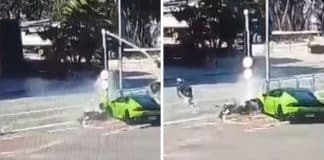 VÍDEO: Motorista de Lamborghini persegue motociclista que roubou seu Rolex e colide com poste e moto