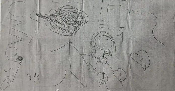 Tio é preso após desenho revelador de sobrinha ser encontrado