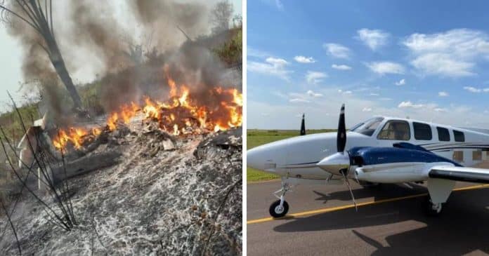 VÍDEO: Mais um acidente aéreo no Brasil – Aeronave cai em Mato Grosso e não há nenhum sobrevivente