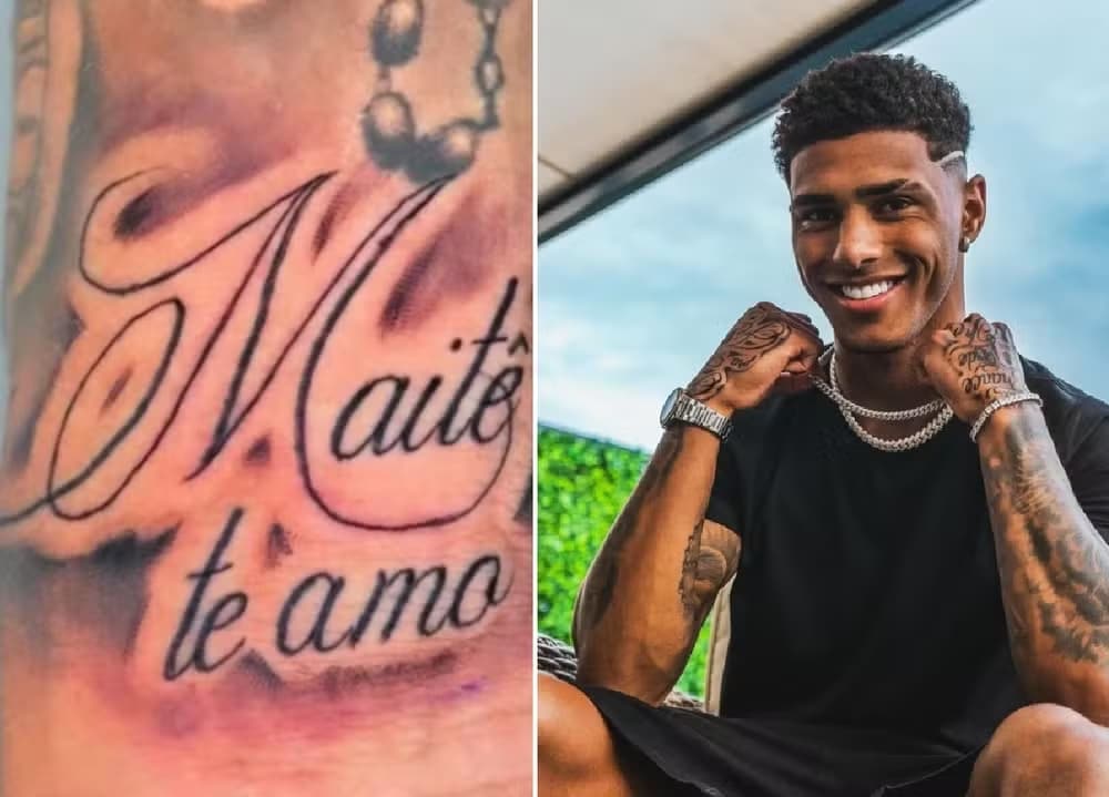 sabiaspalavras.com - Jogador brasileiro faz tatuagem em homenagem a criança e descobre que a filha não é dele