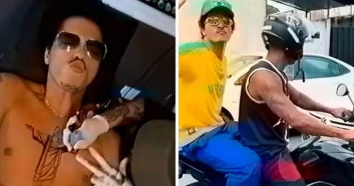 Bruno Mars celebra o Brasil com ‘tatuagem’ do Cristo Redentor e vídeo cheio de emoção viraliza