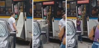 VÍDEO: Passageiro tenta “a todo custo” transportar geladeira em um ônibus lotado no Rio de Janeiro