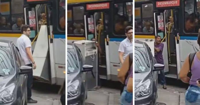 VÍDEO: Passageiro tenta “a todo custo” transportar geladeira em um ônibus lotado no Rio de Janeiro