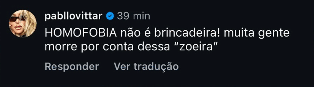 sabiaspalavras.com - Pabllo Vittar detona Renata Fan após ‘meme homofóbico’: “Isso não é brincadeira”