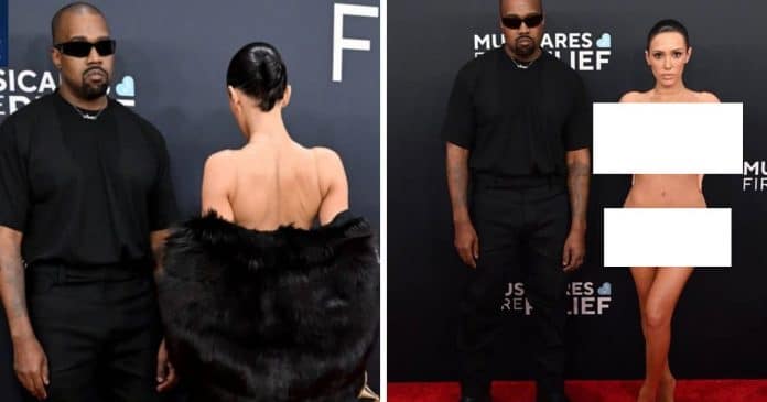 Kanye West aparece com Bianca Censori com “roupa” totalmente transparente no Grammy 2025 e são expulsos do evento; Entenda